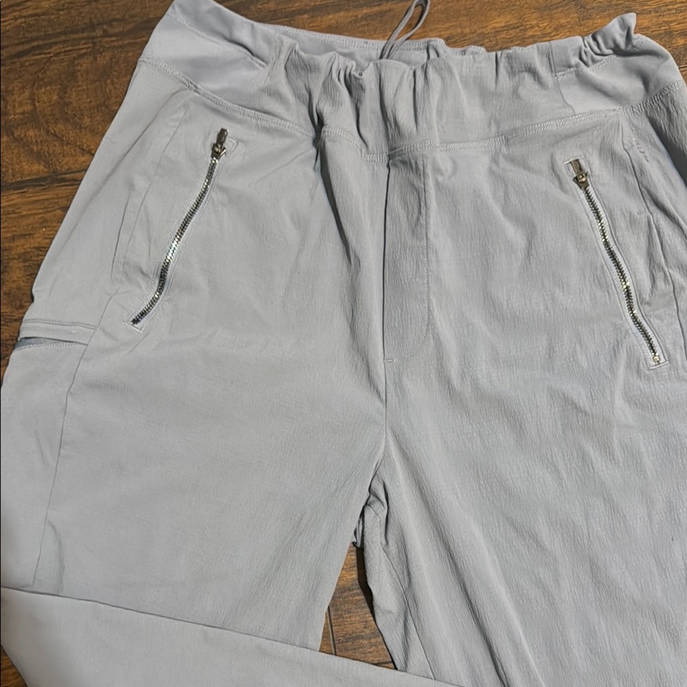 Athleta Soft Gray Track Pants - Picture 4 of 8
